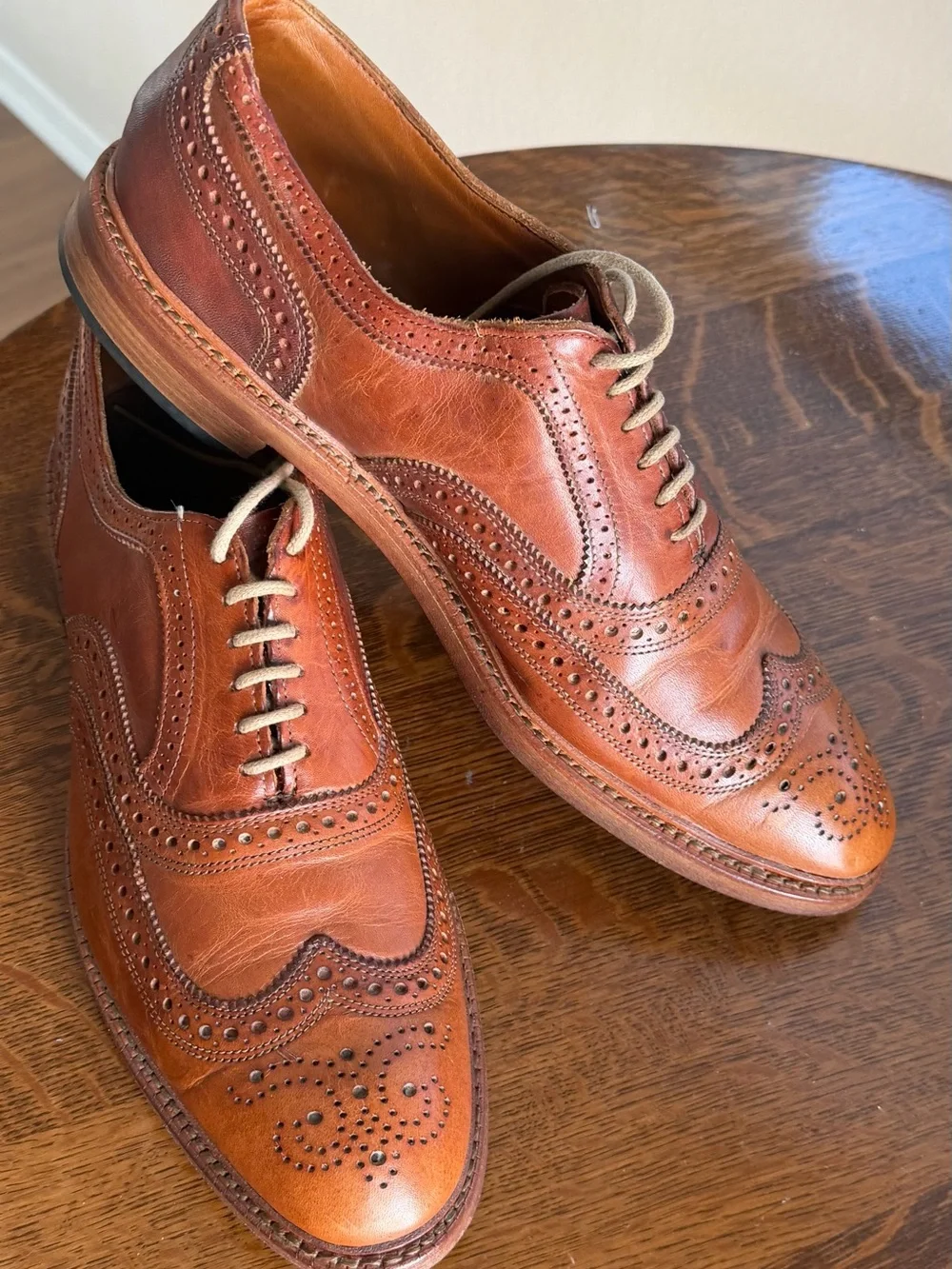 Allen Edmonds McTavish 4035 Brown Leather Wingtip Oxford Men’s 12 D Made in USA